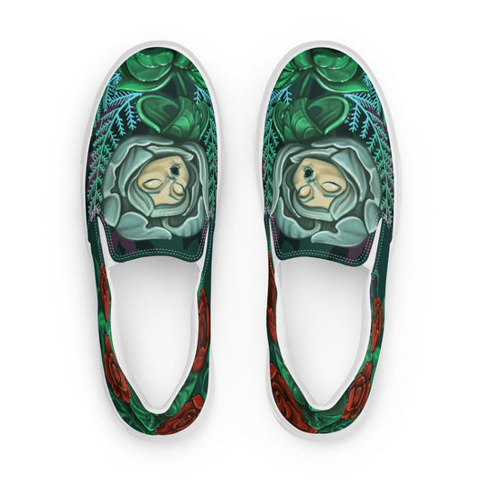 Men’s slip-on canvas shoes- "Wonderland Flower"