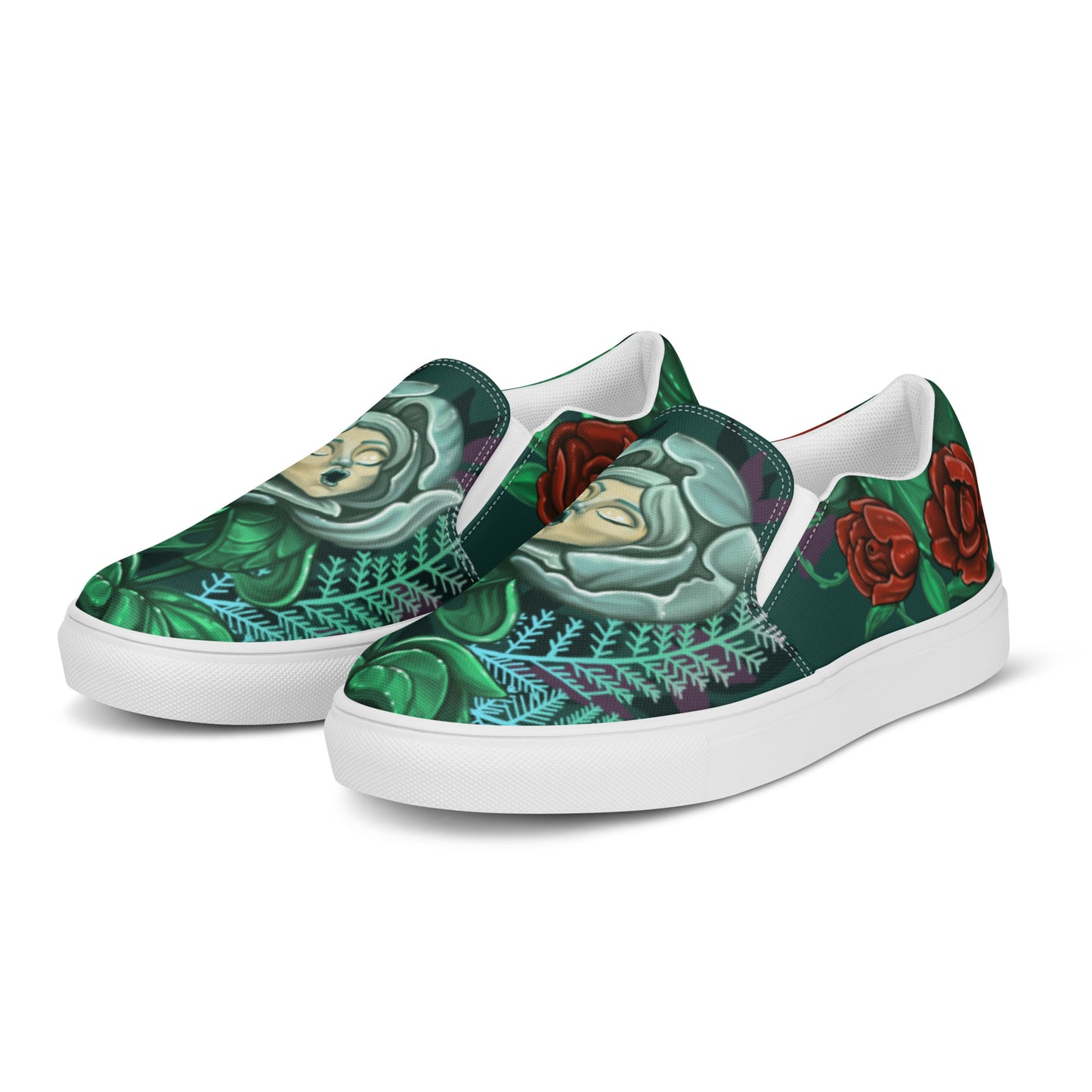 Men’s slip-on canvas shoes- "Wonderland Flower"