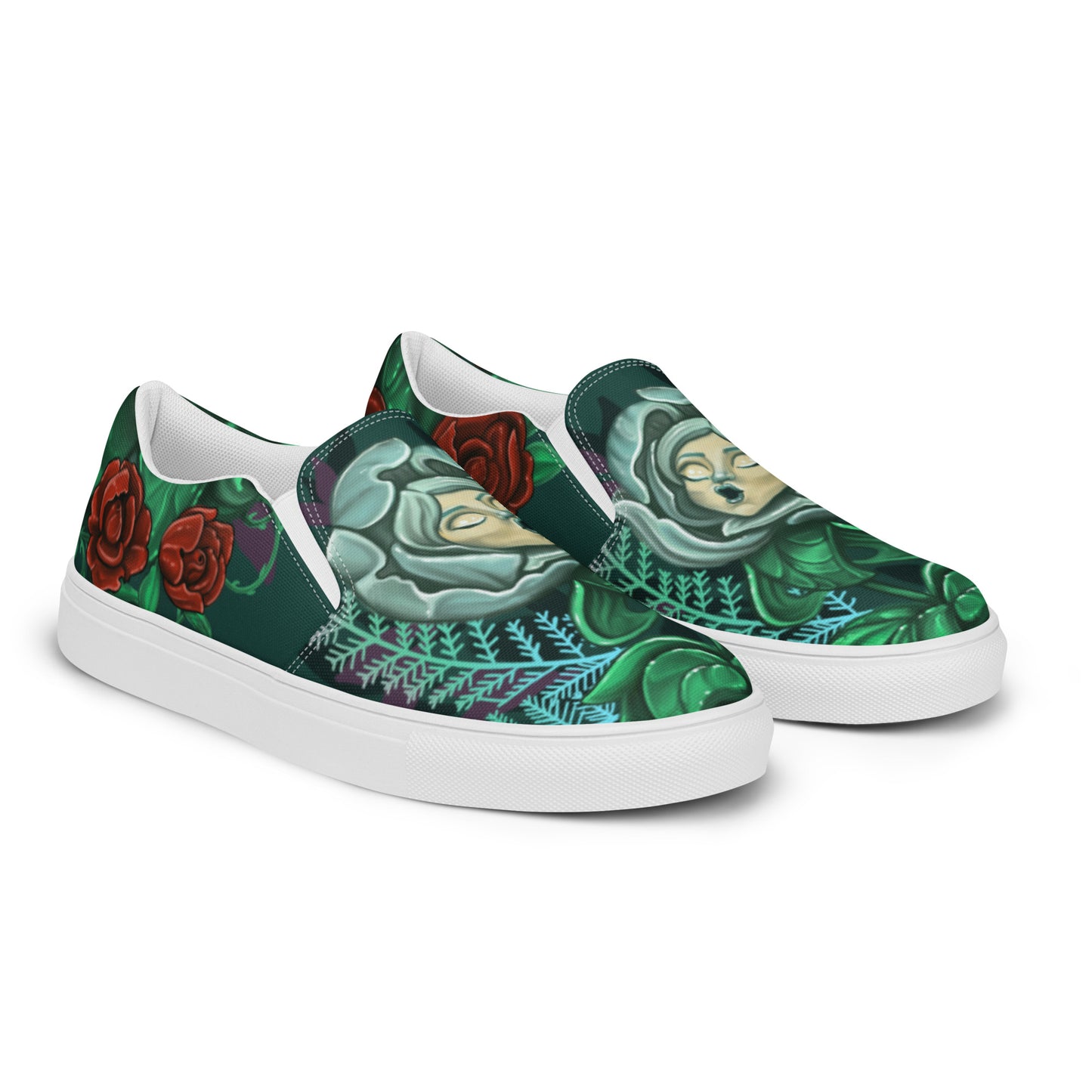 Men’s slip-on canvas shoes- "Wonderland Flower"