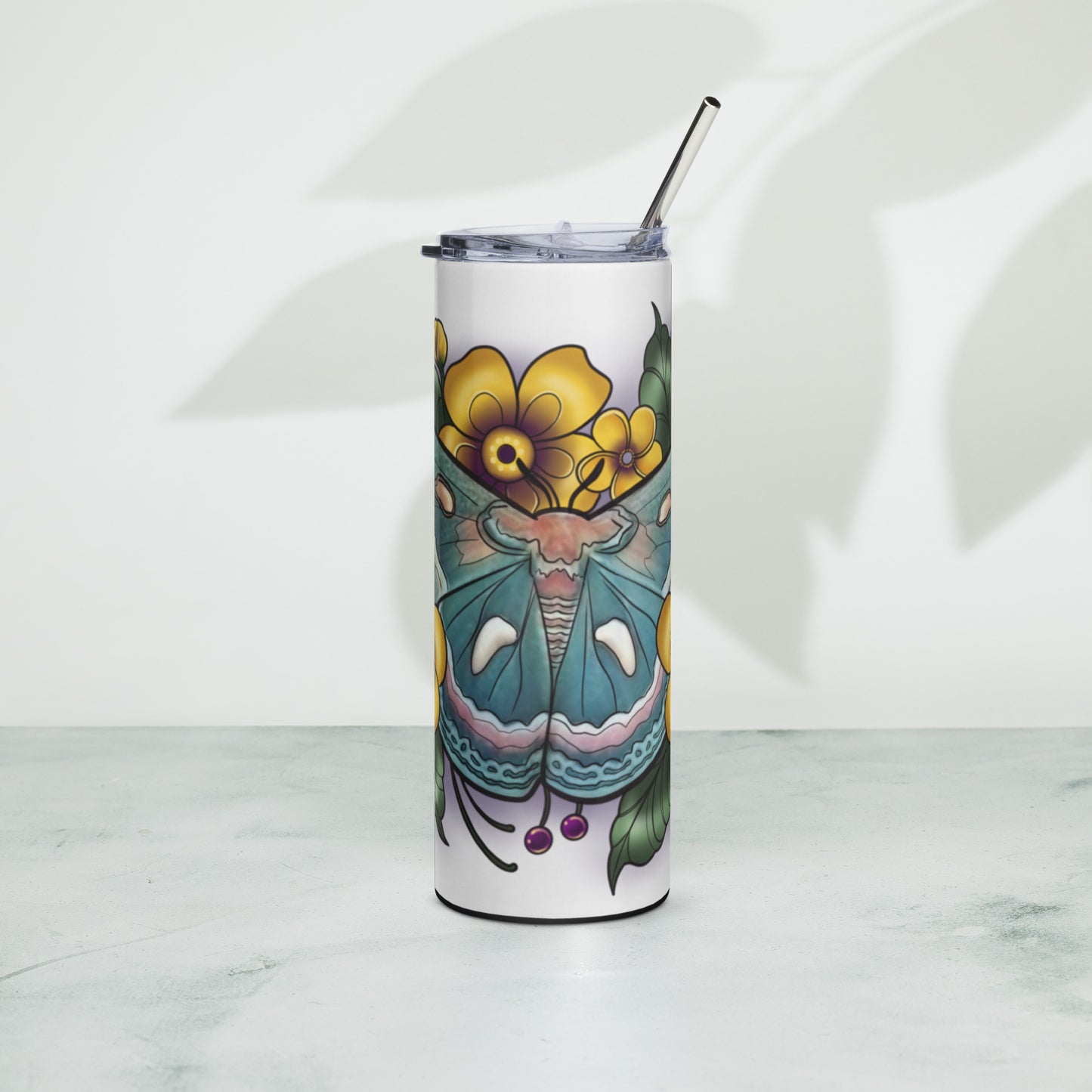 Stainless steel tumbler-"Blue Moth"