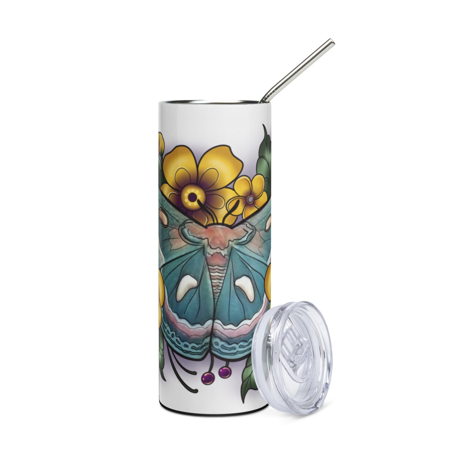 Stainless steel tumbler-"Blue Moth"