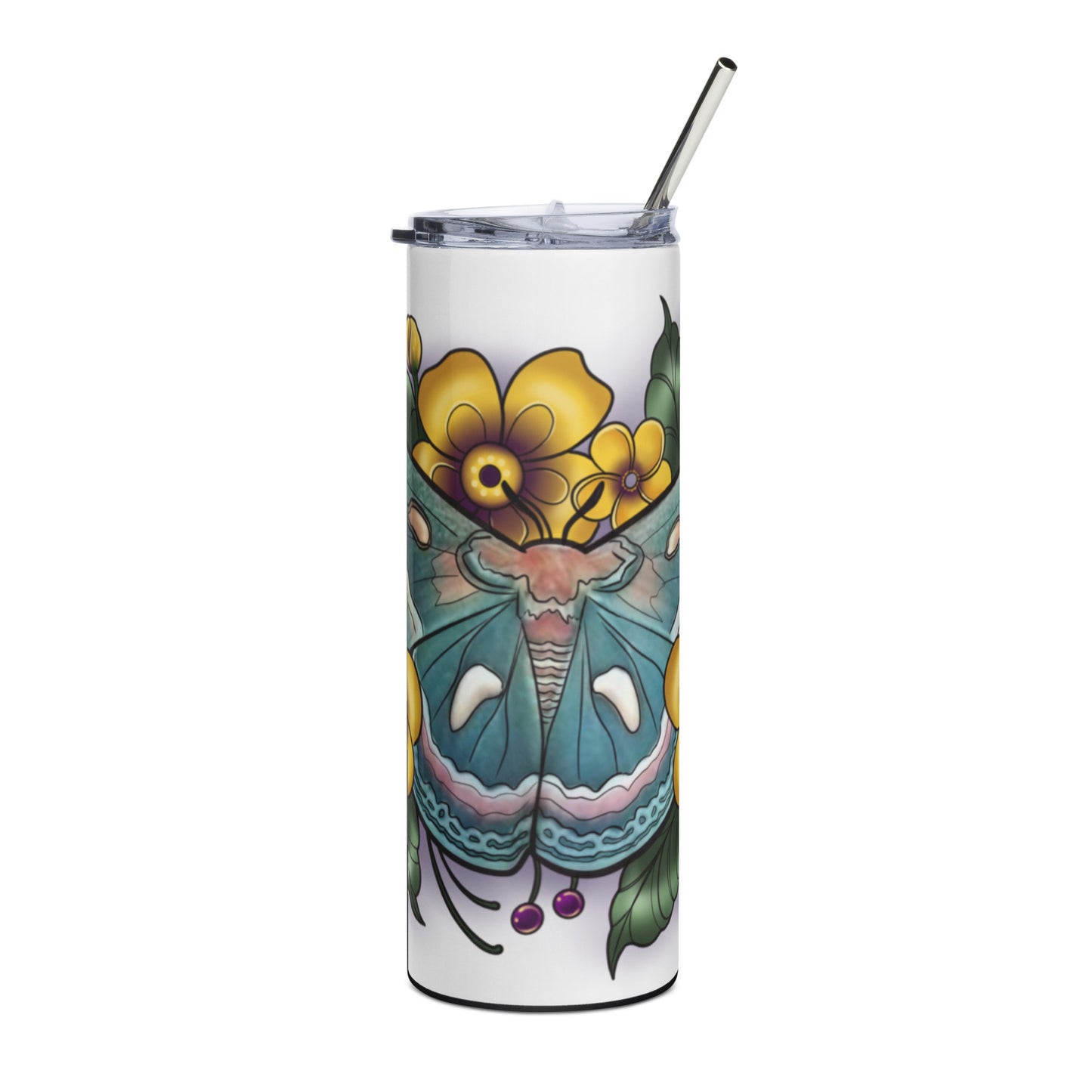 Stainless steel tumbler-"Blue Moth"