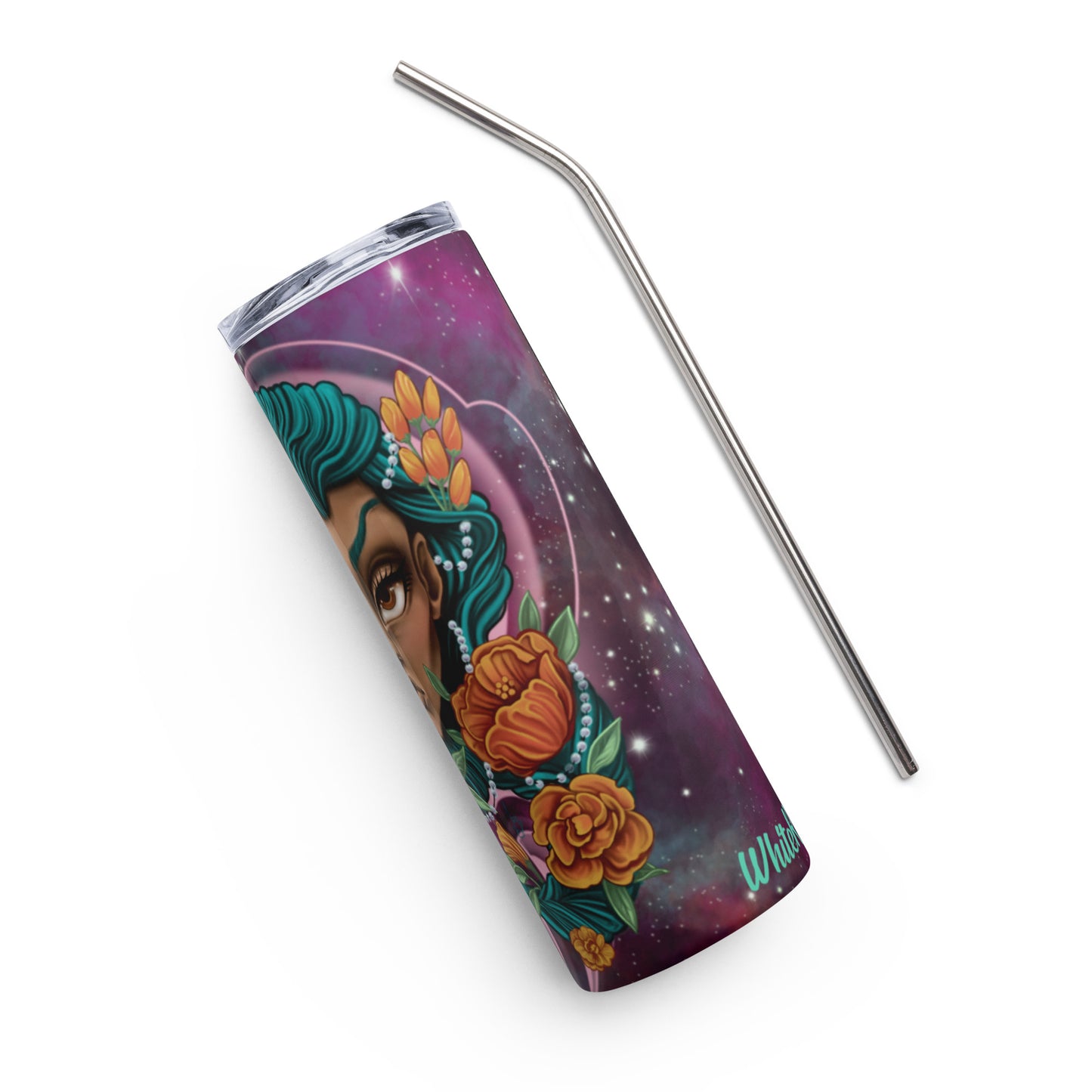 Stainless steel tumbler-"Flower Power"- Star Gazer ed.