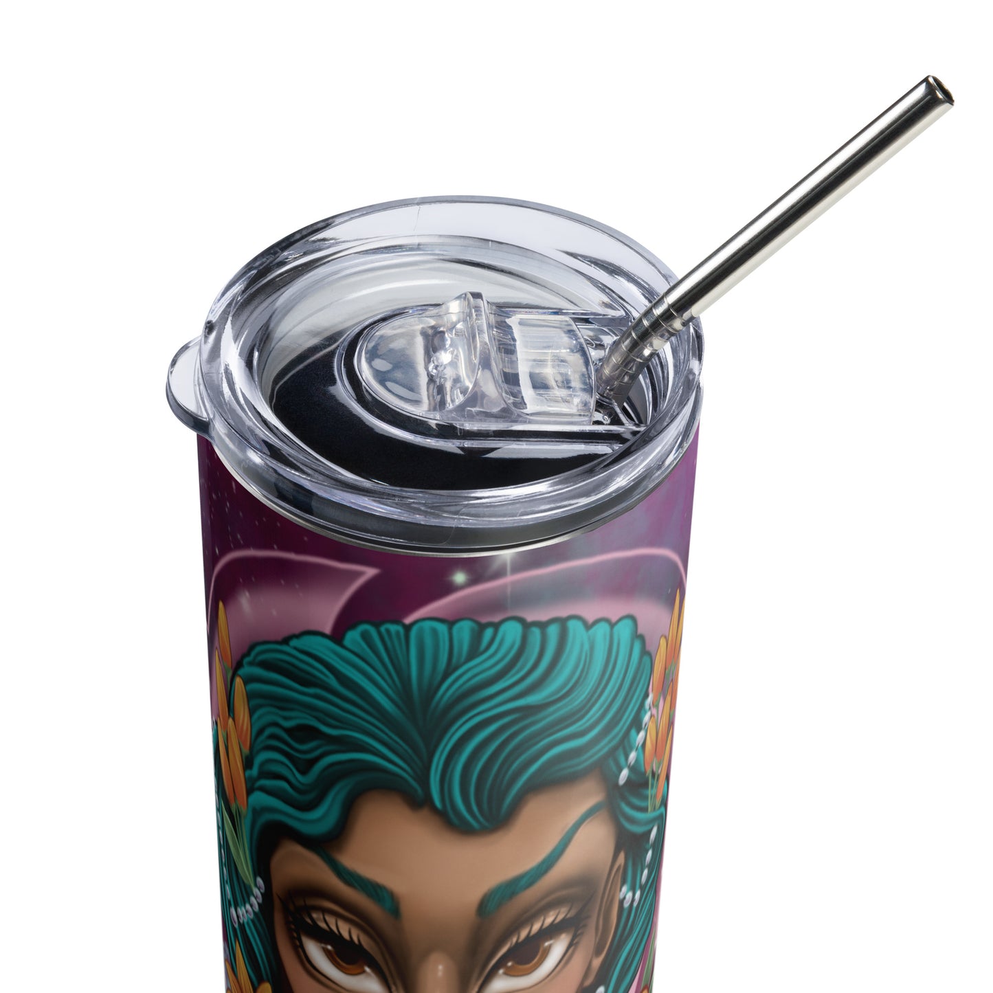 Stainless steel tumbler-"Flower Power"- Star Gazer ed.