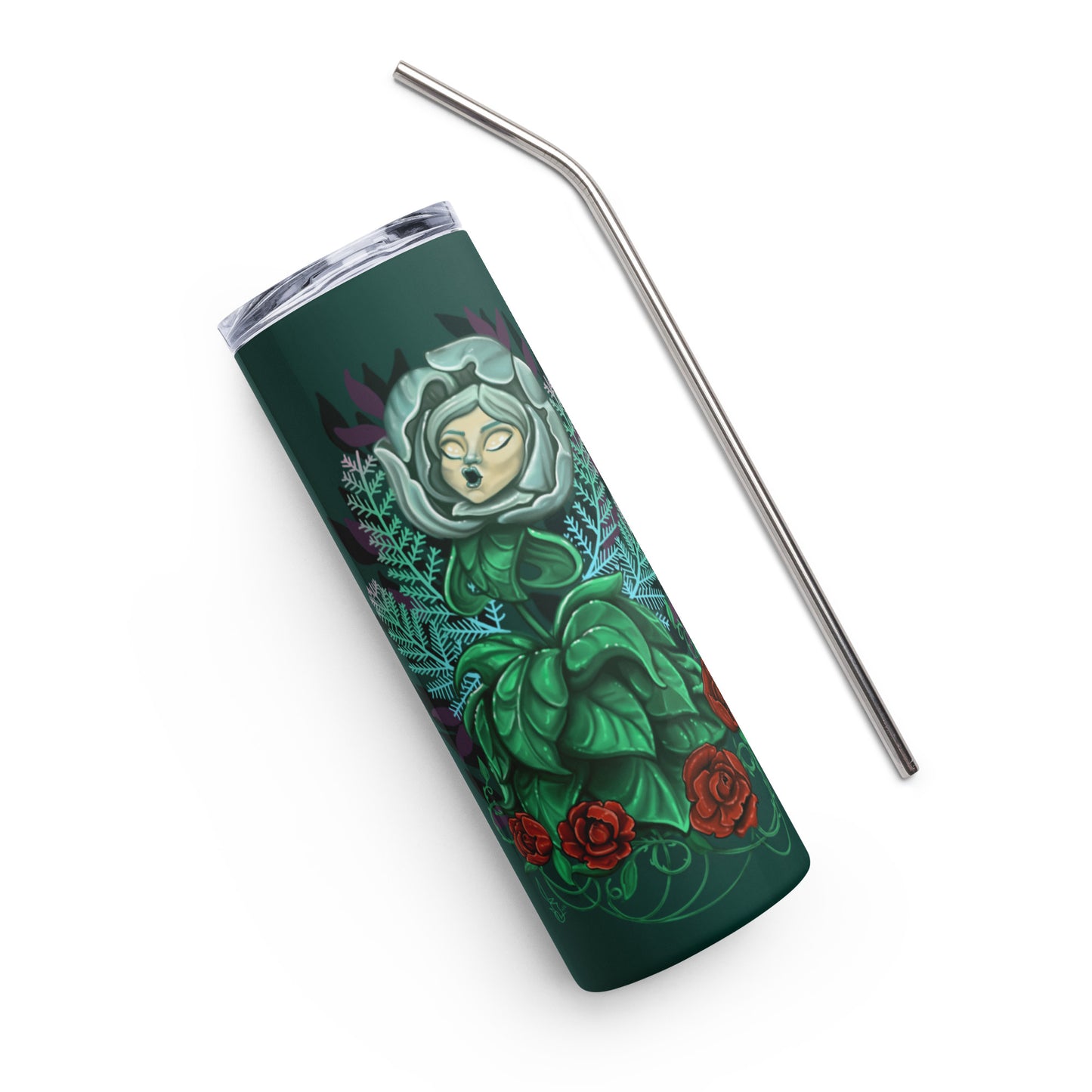 Stainless steel tumbler-"Wonderland Flower"