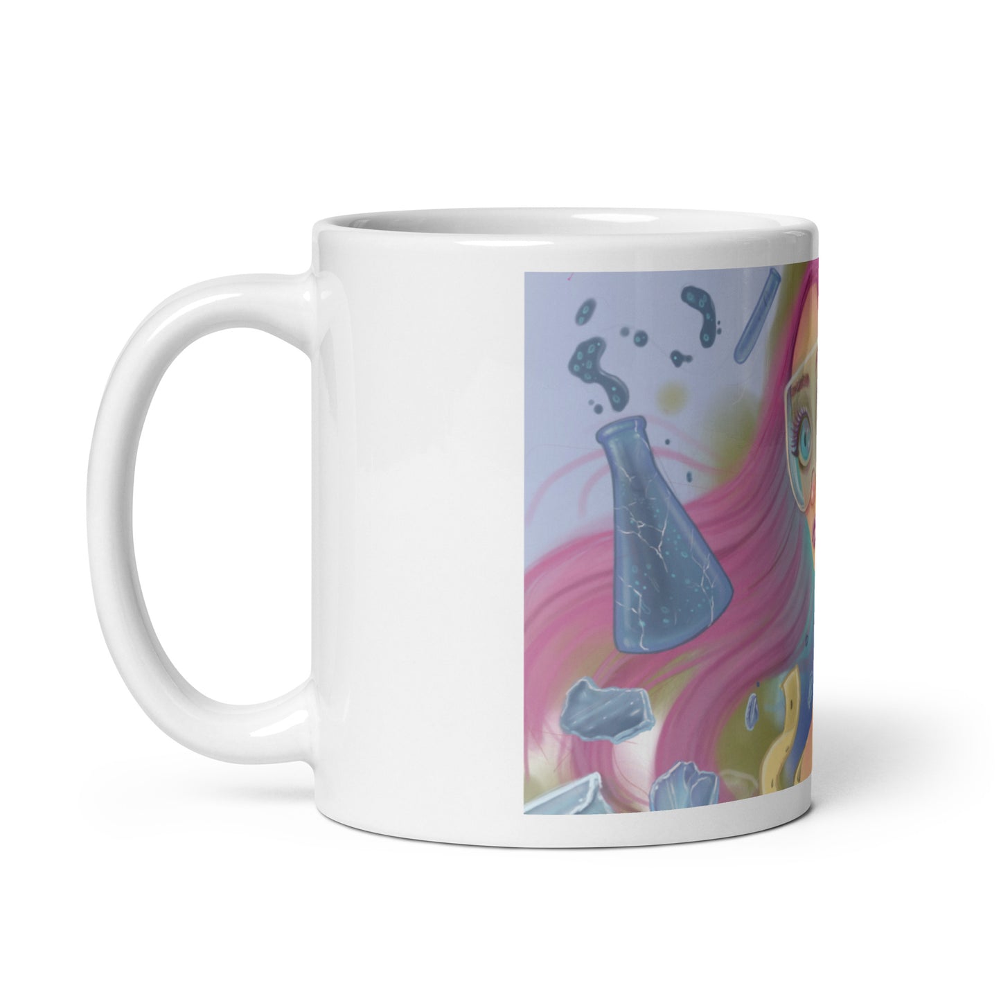 White glossy mug- "Lab Rat"