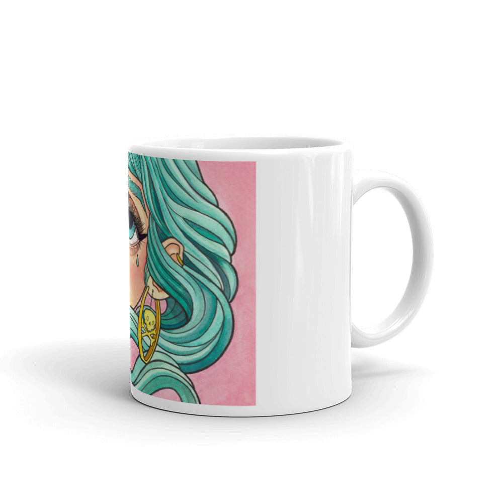 White glossy mug _ "Cry Baby"