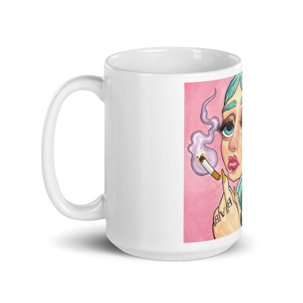 White glossy mug _ "Cry Baby"