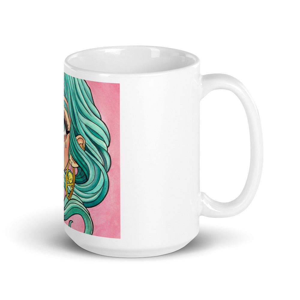 White glossy mug _ "Cry Baby"